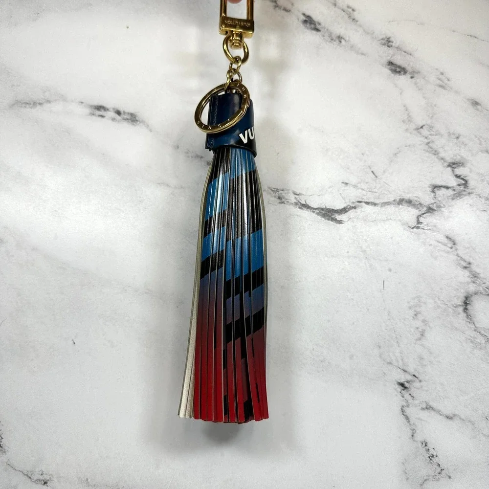 Louis Vuitton Race Collection Leather Tassel Bag Charm Key Holder key chain LV